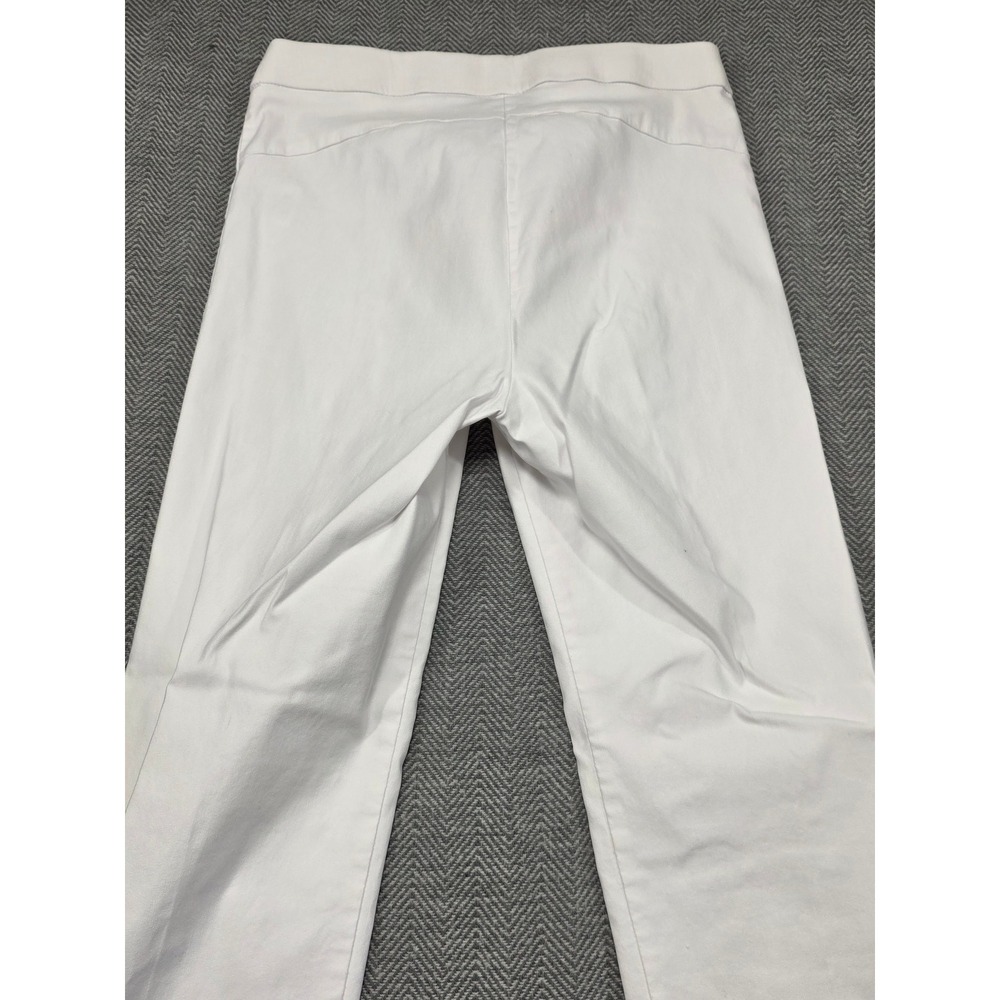 Ellen Tracy Womens White Slim Pull On Straight Leg Stretch Trousers Size Medium - Picture 9 of 10